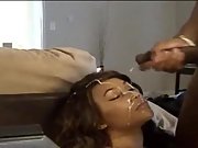 Massive massive black boner facial feeding her face with lots of gloppy jizm