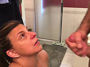 Wifey deep throating cock to avoid paying the house painters