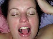 Wife takes a mouthhole of cum before swallowing